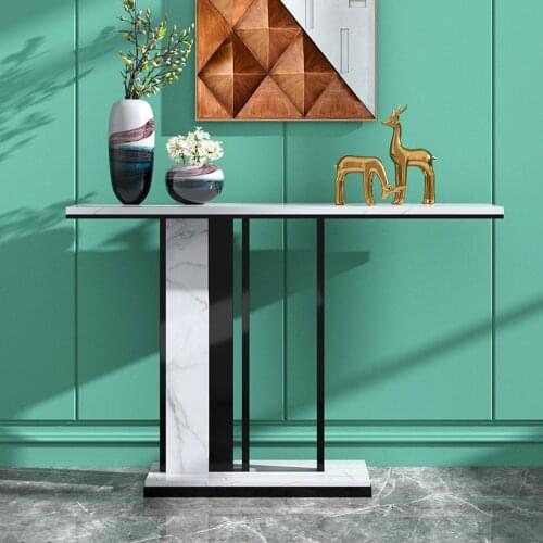 Zq Nordic Console Tables Modern Simple and Light Luxury Style Ultra Narrow Stone Plate Desk Home Entrance Cabinet