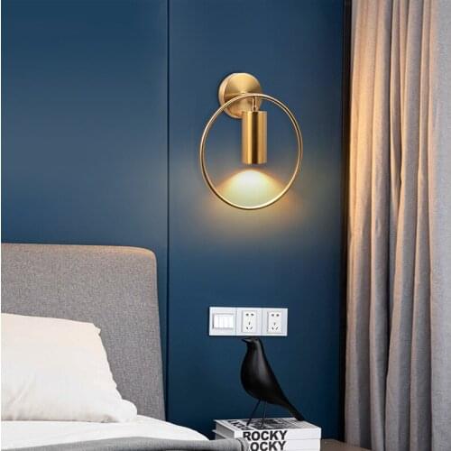 Nordic spotlights creative bedroom bedside lamps simple living room background wall lights stairs aisle light luxury wall lamp