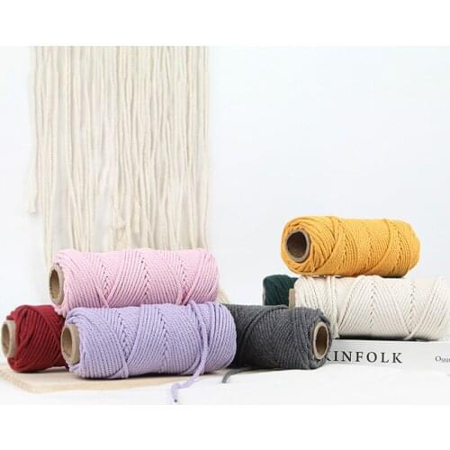 Macrame Cord Boho Nordic Bedside Handmade Tapestry Woven Decor Diy 4mm Three-strand Twine Color Cotton Rope Arts and Crafts