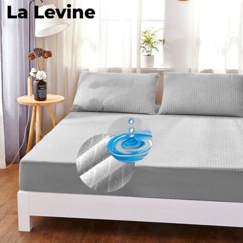 Waterproof Bed Cover Cotton Striped Bedspreads Anti-mite Mattress Breathable Bed Spread Twin Full Queen King for Children Adult