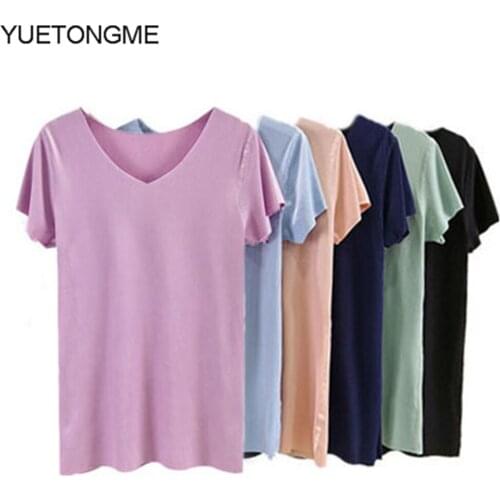 Women v neck t shirt tops female sexy casual t-shirt