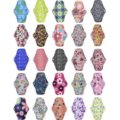 1PCS Panty Liner Cloth Menstrual Pad Mama Sanitary Reusable Soft Washable Charcoal Period Napkins Random 25.5x18cm / 20x18cm