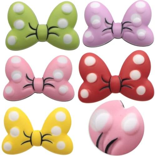 10pcs Resin Lovely Bow-knot 3d Flatback Cabochon Scrapbook Kawaii DIY Embellishments Accessories 32*22mm,10Yc16772