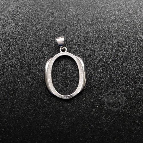 13x18mm oval 925 sterling silver bezel setting tray DIY pendant charm supplies 1421090
