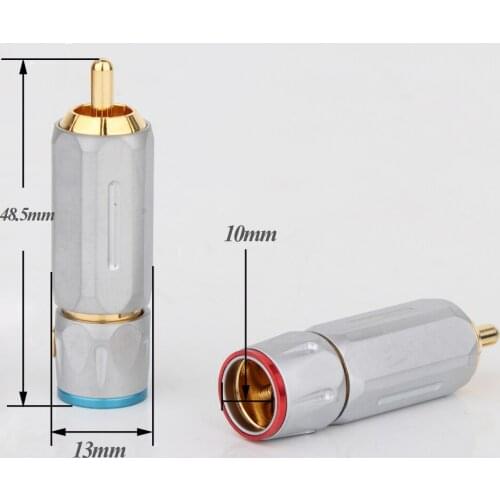 4pcs Hifi audio R1756 RCA plug new brand RCA plug 24K gold plated plug RCA male adapter
