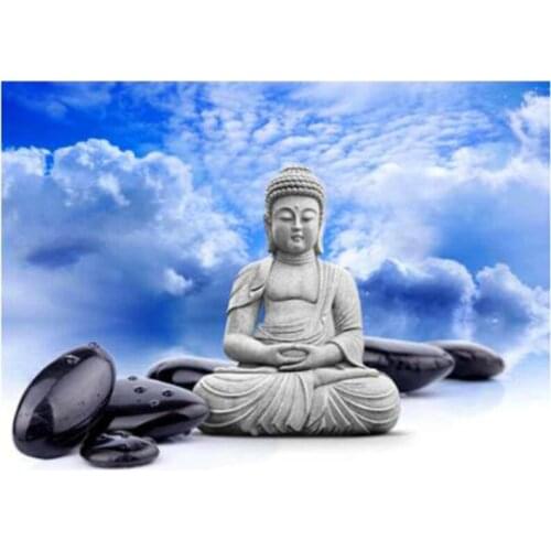 Full 5D Diy Diamond Painting "Buddha" Full Round Rhinestones Icon Embroidery Religion Crafts Living Room Decoration FC597