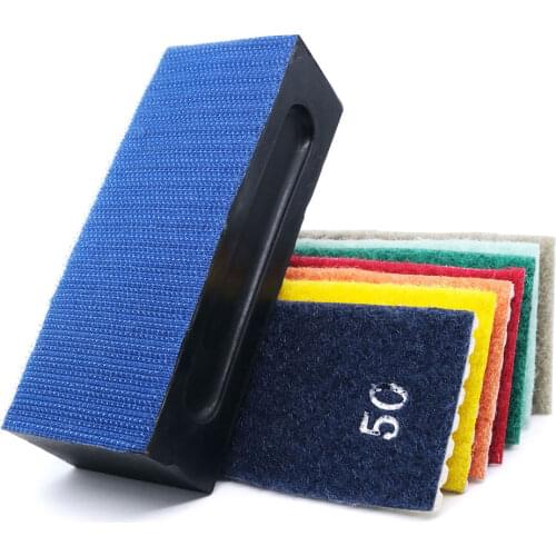 Diamond Hand Polishing Pads Resin Bond Flexible For Concrete Glass Marble Stone Polishing Sheet With Rubber Backing Pad