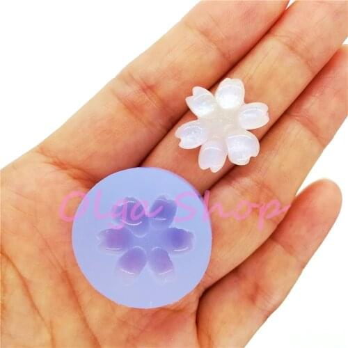 HYL436 19.8mm Sakura Silicone Mold Fondant Cake Decorating Candy Resin Art Earrings Necklace Pendant Jewelry Making FOOD SAFE