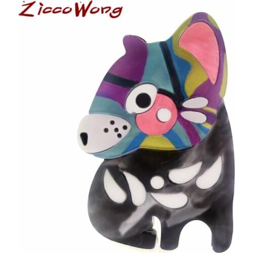 ZiccoWong New Acrylic Design Tasmanian Devil Brooch Pins For Women Men Cartoon Animal Sarcophilus Harrisii Brooch Dress Jewelry
