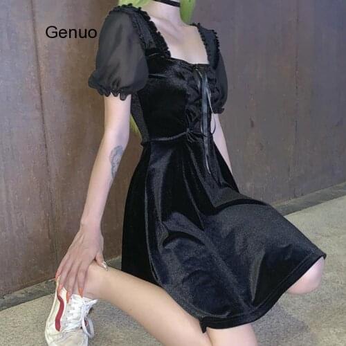 Elegant club party night Pleated dress autumn loose see-through mini dress mujer retro Ruffle Slim Soft leisure dress