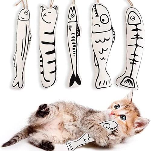 Interactive Cat Stick Artificial Fish Funny Cat Toy Natural Kitten Chewing Scratch Playing Toys Matatabi Catnip Pet Cat Supplies