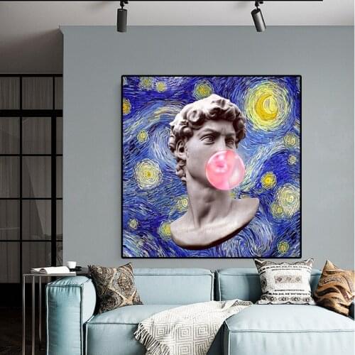 Canvas Paintings Retro David Plaster Sculpture Poster Wall Art Prints Picture for Living Room House Interior Home Decor Cuadros