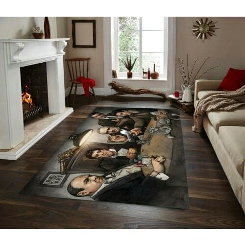 Herms Gadfather&Scarface Patterned Carpet ,Non Slip Floor Carpet,Teens Carpet,Turkish Rug
