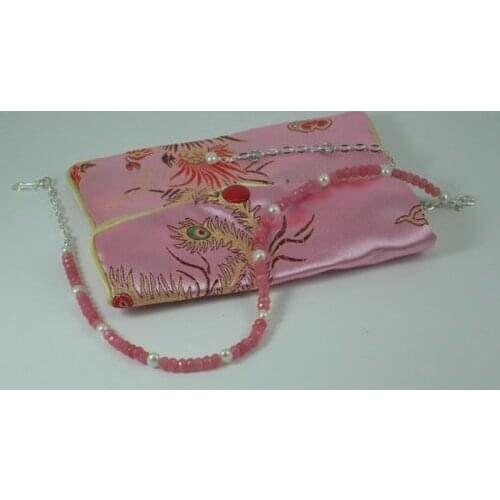 Handmade beautiful 2x4mm stone 4-5mm white freshwater cultured pearl necklace long 45cm 2pc/lot