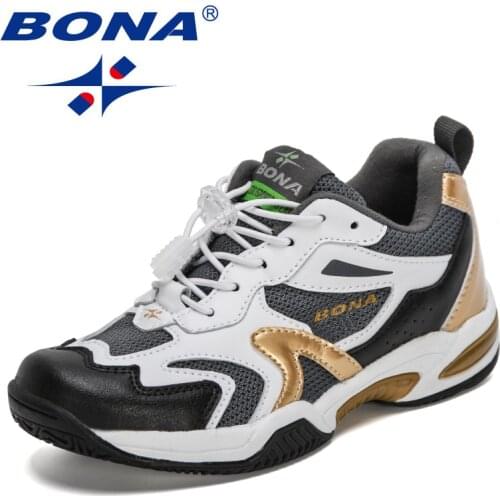 BONA 2021 New Designers Trendy Sneakers Children Running Sports Shoes Lightweight Kids Casual Footwear Child Hook & Loop Shoes