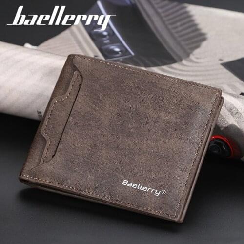 Baellerry New Korean Version Men Short Wallet Classic Coin Pocket Multi-card Site Fashion Bag Passport Pocket Male Leather Purse