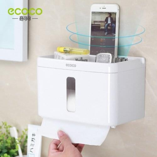 Ecoco Wall Mounted Tissue Box, Paper Roll Holder,Kitchen Paper Dispenser, Paper Dispenser for Hotel Toilet Bathroom High Quality