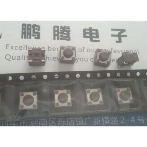 Original new 100% import DIP touch switch 6*6*5mm patch 4pin press key fretting high temperature resistant tape