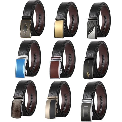 Plyesxale Mens Fashion Automatic Buckle Genuine Leather Belt Luxury Black Casual Belts for Men Formal Cinturones Hombre B617