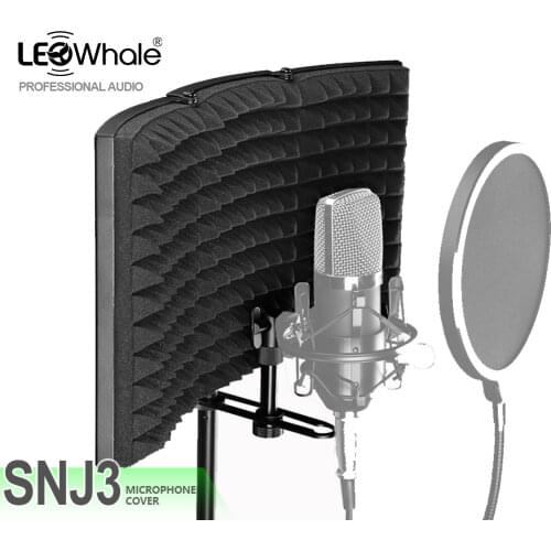 Profession Studio Microphone Pop Filter with Tripod Foldable Wind Screen Isolation Shield for Condenser Mic Recording Foam