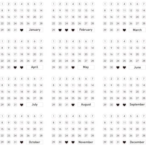 Transparent Date Stickers for Full Year 365 Days Planner Stickers Weekly Monthly Daily Book Label Index Stationery Stickers