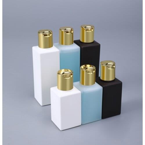 Empty Square Bottle with Gold Press Cap for Cosmetic Liquid Essential Oil Travel Storage Container Food Grade 50PCS/lot