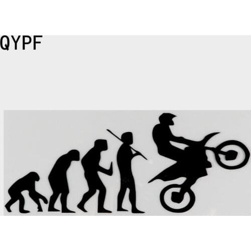 QYPF 16.9cm*7cm Motocross Racing Evolution Funny Vinyl Car Styling Stickers Black Silver S2-0609