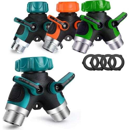 3/4" 2 Way Garden Hose Splitter Y-Type Watering Connector Distributor For Outdoor Tap Faucet Sprinkler Drip Irrigation Systems