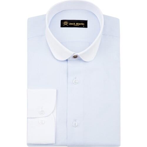 Jack Martin - Peaky Blinders Style Shirts - Slim Fit Shirt in Herringbone with Penny Collar - 3 Colours