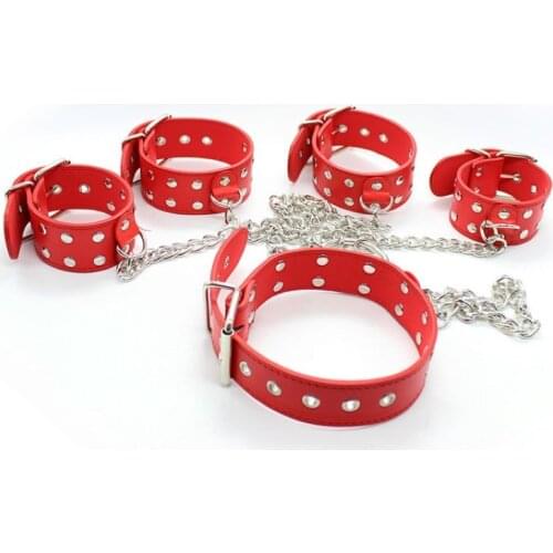Sex Toys Sex Toys Shackles Handcuffs Neck Braces Spanking Toys Red Iron Chain