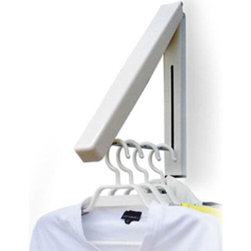 Stainless Folding Wall Hanger Retractable Indoor Waterproof Clothes Rack Towel Clothers Organizationn Save Space Storage