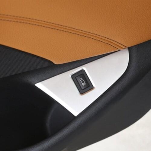 Carbon Fiber Style Car Door Trunk Switch Button Frame Decoration Cover Trim For BMW 5 Series G30 G38 2018 LHD ABS Decals