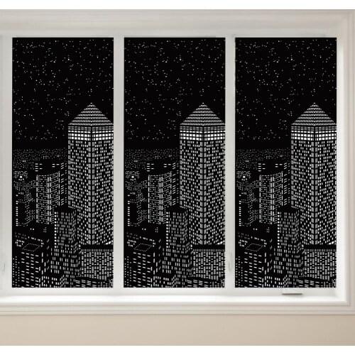 Blackout Curtains Shades City Hollow Curtain Cloth With Holes For Living Room Window Curtains