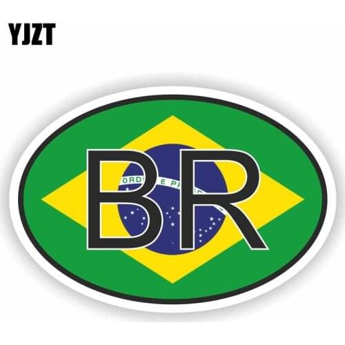 YJZT 13.5CM*9CM Reflective BRAZIL Country Code Personality Car Sticker PVC Decal 6-0264