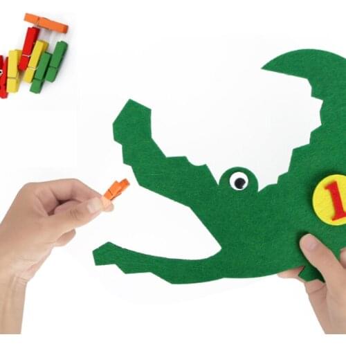 T-N Handmade Felt Crocodile Clip Tooth Extraction Numbers 1-10 For Kids Learning Child Early Teaching Nonwoven DIY Package Toys
