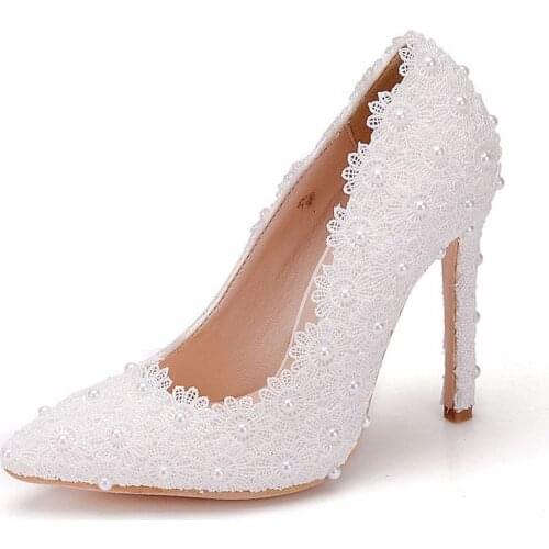 Wonen Pumps Fashion Office Shoes Lace Pointed Toe Thin Heels 11CM Sexy High Heels Shoes Womens Wedding Shoes Party