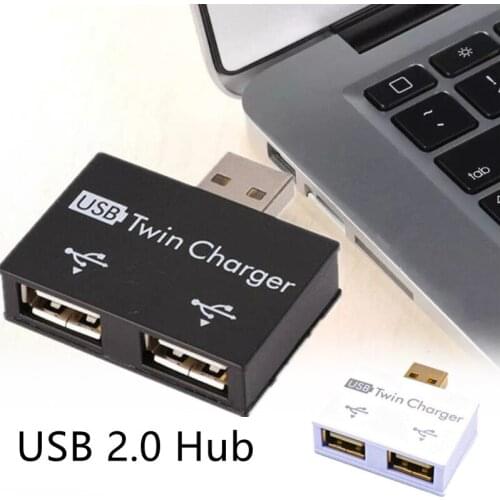 Portable Mini Mouse U Disk Keyboard Phone USB2.0 Male High Speed 2-Port Splitter USB Hub Charger