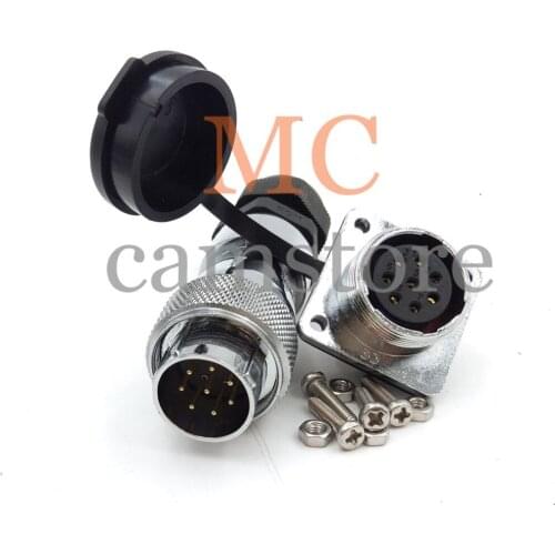 WS20, 8 pin Waterproof and dust-proof connector, (plug)Male and (socket)female connectors, LED power cable solder wire connector