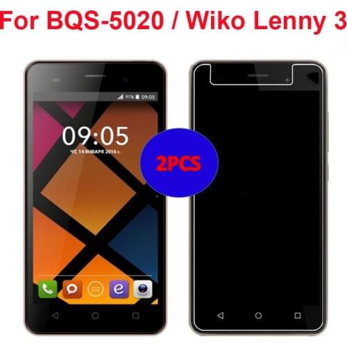 2PCS For BQ Strike BQS 5020 Tempered Glass Screen Protector 2.5D Front Safety Protective Film For Wiko Lenny 3 Glass Protector