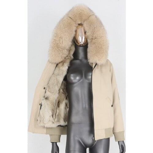 BLUENESSFAIR 2020 Waterproof Bomber Parka Winter Jacket Women Real Fox Fur Coat Natural Fox Raccoon Fur Collar Hood Thick Warm