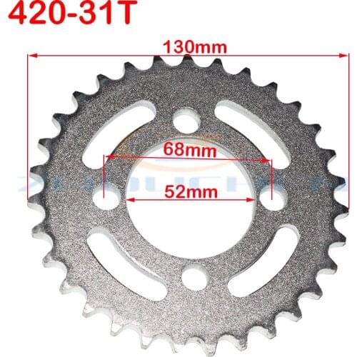 1 piece of 420 31T 52mm rear chain sprocket suitable for China ATV Quad Pit off-road vehicle motorcycle motorcycle moped