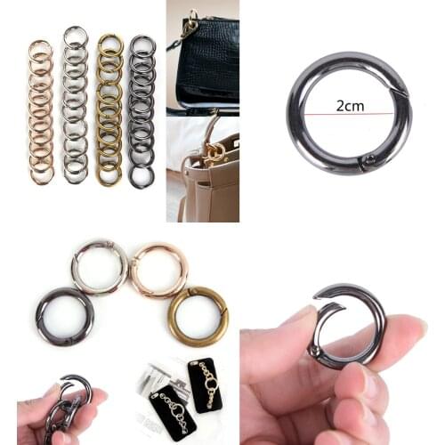 10pcs/lot Spring Gate O Rings Openable Keyring Leather Bag Belt Strap Dog Chain Buckles Snap Clasp Clip Trigger DIY Accessories