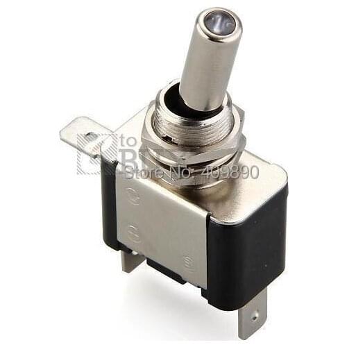 100PCS/LOT Car Boat SPST Blue LED Light 12V 20A Tip Toggle ON/OFF Switch