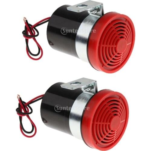 2x Car Reverse Siren Buzzer Alarm Horn Speaker Truck Back Up Alarm 105db Beeper 12V-24V Waterproof Red