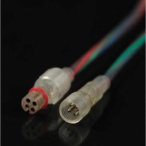 4 core Transparent waterproof butt joint cable Male and female terminal connection cord LED lamp Electronics wire 30cm