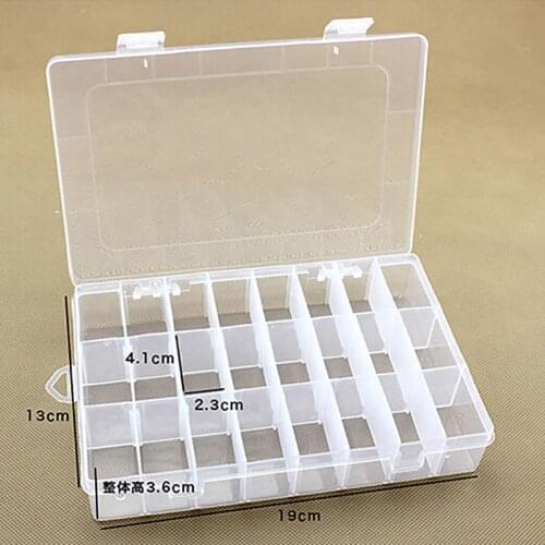 80% HOT SALES !!! Storage Box Large Capacity Transparent PP Home 24 Grids Dividers Box for Crafts