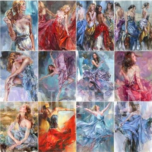 Dancing Girls Diamond Embroidery 5D Diy Diamond Painting Mosaic Full Square Picture of Rhinestone Sex Woman Home Decor Gift