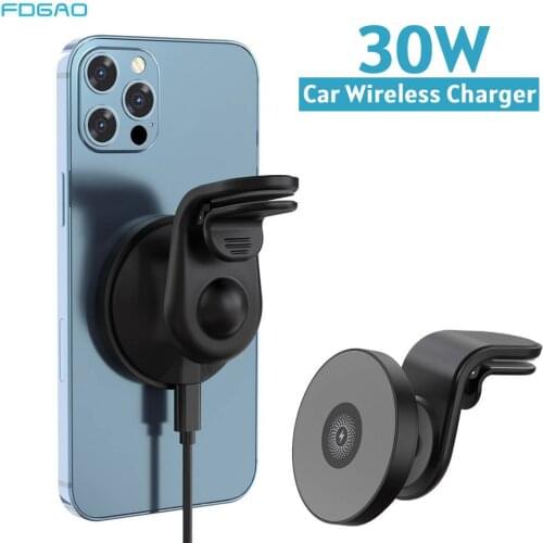 15W Magnetic Car Wireless Charger Fast Charging Car Mount Air Vent Stand For Iphone 12 Pro Max 12 Mini For MagSafe Car Holder