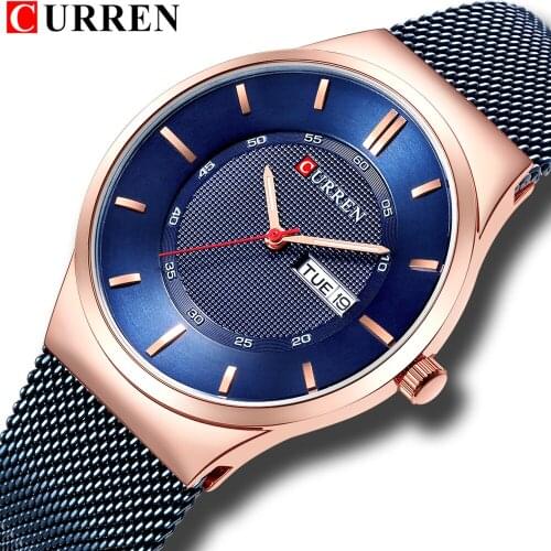 CURREN Mens Watches Top Brand Luxury Fashion Business Quartz Men Wristwatch Steel Band Waterproof Clock Horloges Mannens Saat