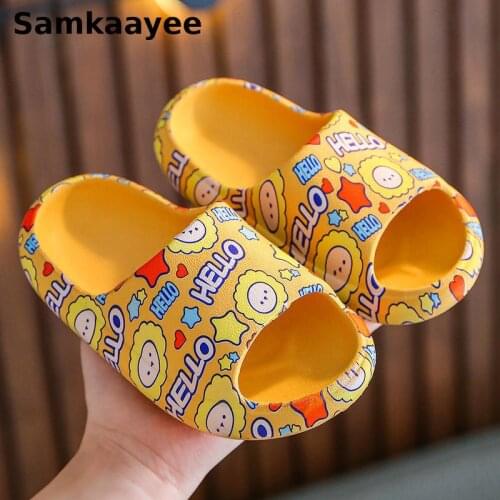 4-15y Kids Slippers Summer Children Sandals Girls Boys Cartoon Animals Shoes Flat Soft Bottom Non-slip Outdoor Zapatillas S16